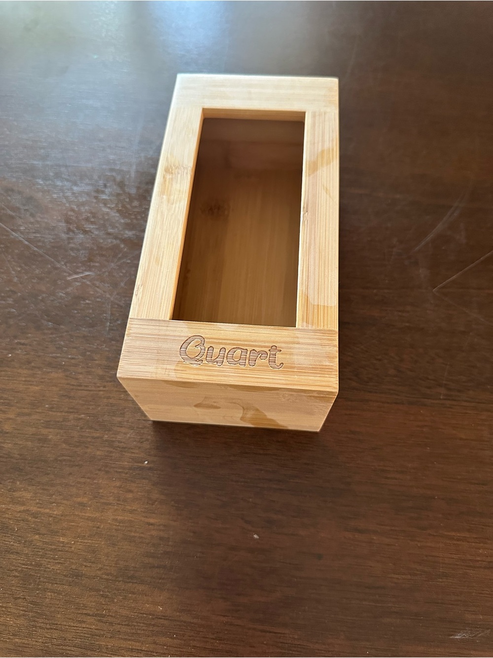 Quart Bamboo Storage Box with Window - Natural